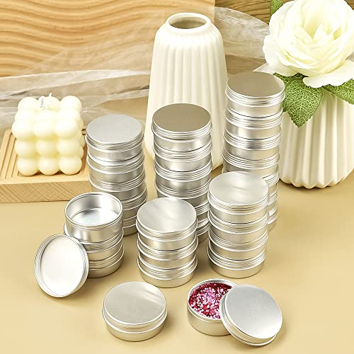 KBNIAN 30 PCS 10ml Pot en Aluminium avec Couvercle Boîtes Cosmétiques Conteneurs Rondes Argenté Pot pour Cosmétiques Baume Bougie Stockage de Voyage