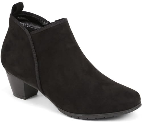 Pavers Heeled Short Ankle Boots - Black Size 4