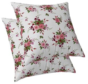 ggaimwf Housse de Coussin Florale Blush Rose Fleur Coussins Vintage Style Ferme Housse d’Oreiller pour canapé Chambre à Coucher décoration d'intérieur taie d'oreiller d'extérieur 45x45cm Lot de 2