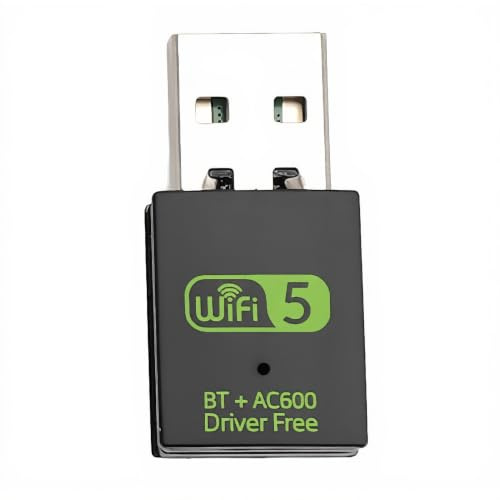 Adaptador USB WiFi Bluetooth, Adaptador Dongle de Red Inalámbrica Nano USB de Doble Banda de 600 Mbps, Receptor Externo de Red Inalámbrica, Mini Dongle WiFi para PC, Computadora