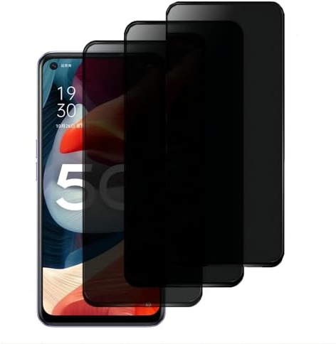 nulala 3 Piezas Protector Pantalla de Privacidad para OPPO Realme GT Neo 2, Anti Espía Película Protectora de Cristal Templado para OPPO Realme GT Neo 2 - Antiarañazos, Antihuellas