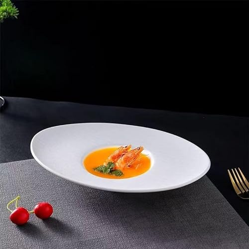 Assiettes exquises, chapeaux de paille ovales, assiettes creuses, grandes assiettes à spaghetti, vaisselle de restaurant de haute qualité, assiettes à soupe et bols binauraux en céramique de style occ