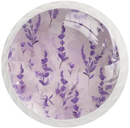 JAVENPROEQT Set di 12 pomelli rotondi in cristallo viola lavanda per cassettiera, armadio, armadio, con viti, decorazione per casa, ufficio, asilo nido