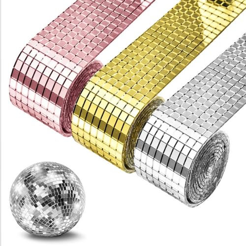 KINHARD Spiegel Mosaik Selbstklebend Selbstklebend Mini Mosaik, 3 Stück Mosaikfliesen Selbstklebend Können für Heimdekoration, Ktv Dekoration Diy Spielzeug Verwendet Werden