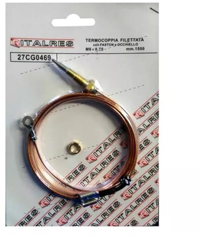 G GRIMALDI TERMOCOPPIA M6x0,75 CON FASTON E OCCHIELLO 1500 mm PER PIANO COTTURA UNIVERSALE