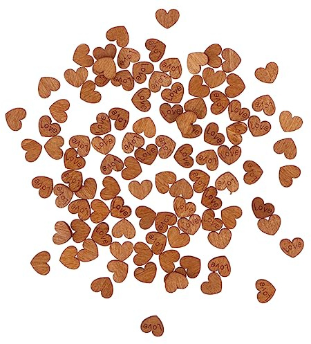 NUOBESTY 100 Piezas De Corazones De Madera Retro Para Esparcir Decoraciones Con Forma De Corazón Para Coser Y Hacer Manualidades En La Mesa
