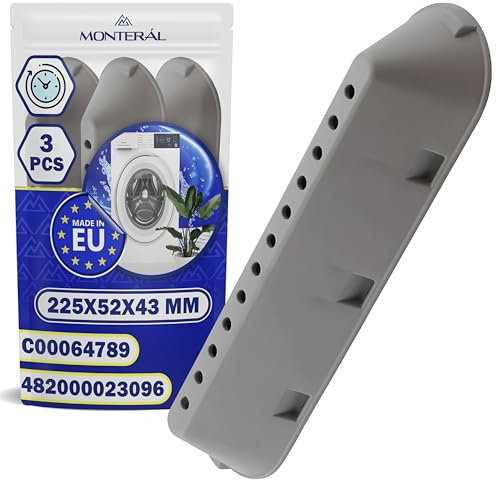 3 x Aube Tambour de Machine a Laver 225x52x43mm 482000023096 pour Whirlpool | C00064789 C00268109 C00533119 pour Indesit pour Ariston - MADE IN EU - Garantie de 10 Ans - MONTERAL