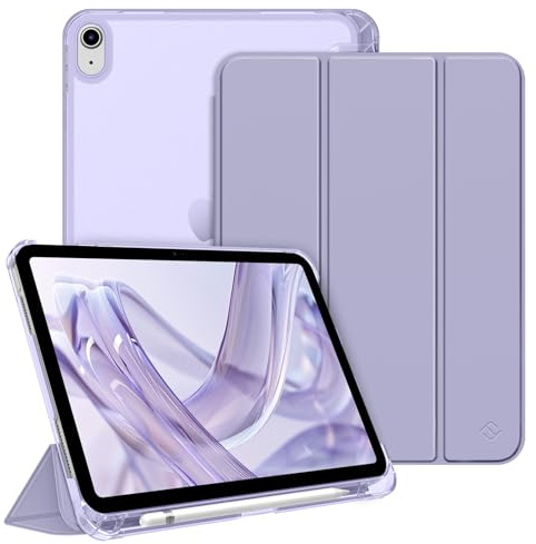 FINTIE Slim Case for iPad A16 11th Generation 11 Inch & 10th Gen 10.9 Inch | Built-in Pencil Holder, Matte Coloured Back Shell, Auto Wake/Sleep, for School or Office, Lilac Purple