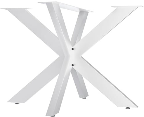 CLP Tischbeine Biloxi I Tischkufen für DIY-Tische I Höhe 71 cm I Sternförmiges Tischgestell aus pulverbeschichtetem Stahl, Farbe:weiß, Größe:100x100 cm