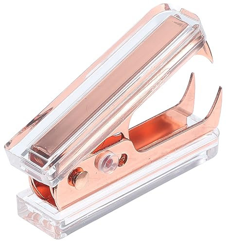 GRIRIW Transparenter Stapler Entferner Rosé Marmor Leicht Tragbar Nützlicher Tackerklammer Zieher Büro Schule Home Schreibwaren Multifunktionales Tackerwerkzeug