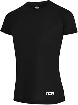 TCA Sportshirt Damen - Yoga Shirt für Frauen - Sport Tshirt Damen Fitness - Funktionsshirt Laufshirt Sport T-Shirt - Sportbekleidung lang und locker - Schwarz, L