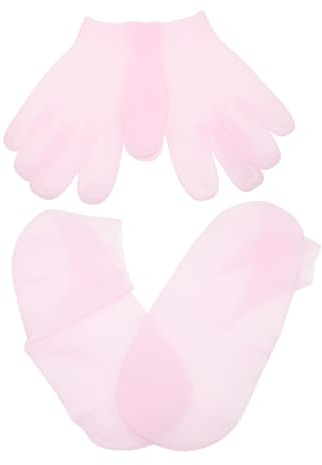 WRITWAA 2paare Uv-nagelhandschuhe und Gel-spa-socken Feuchtigkeitsspendende Hautpflege für Trockene Hände und Füße Silikonhandschuhe Pediküre-socken Wiederverwendbar