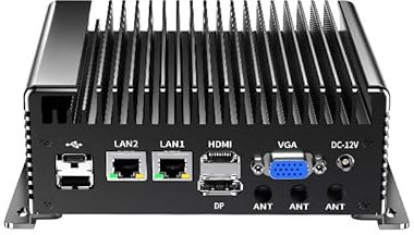 UDPTCP Mini PC industriale, Mini PC senza ventola N100 con processore Quad Core (3,4 GHz), display Quad 4K/USB3.0/Type-C/Win 11, mini computer desktop dual LAN WiFi/5G, GPIO, NO RAM NO SSD (8 GB RAM