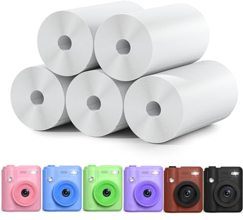 Gofunly 5 Rollen Druckpapier für Kinderkamera (Für Modells H11) | Sofortdruck Thermopapier für Kinderkamera, Sofortbildkamera Druckpapier Kinder (Länge: 2.24inch & Breite: 0.787inch)