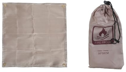 MHADBKH Manta portátil a prueba de fuego, plegable, ignífuga, a prueba de tela, protector de parrillas para exteriores