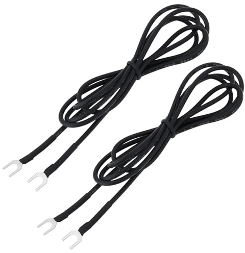 Be In Your Mind 2 Stück 1 M Plattenspieler-Erdungskabel mit 5 Mm Gabelklemmen 22 AWG-Kabel