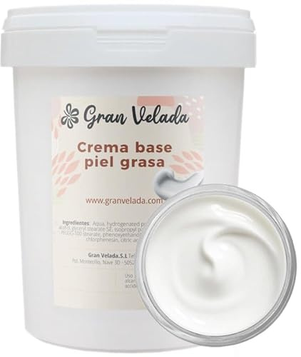 Gran Velada - Crema base pelle grassa 5000 cc | Emulsione viso sfusa | Idratazione senza unta | Personalizzabile con risorse | Vegana e senza Parabeni