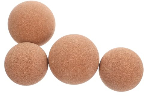 Kork Faszienbälle für Yoga, Beine und Rückenmassage | Kompakte Massagekugeln aus Kork, 4 Stück, Khakifarben, für Zuhause und Yoga