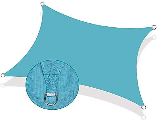 Toldo plegable resistente al 97 % de bloqueo UV, impermeable, para patio, cochera y jardín, color azul lago, tamaño: 6 x 8 m, perfecto para protección solar