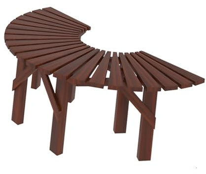 Generisch Baumbank for Umwickeln, Halbrunde Sitzfläche Aus Holz for Den Garten, Gartenmöbelbänke, for Hof, Terrasse, Deck, Rasen, Pool(Semicircle)