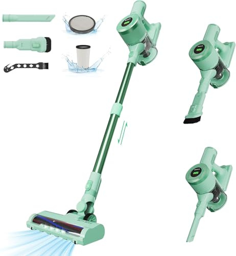 BUTY BULU Cordless Vacuum Cleaner, Handheld Stick2200mAh Rechargeable Battery 30KPa Lightweight Small Vac Electirc Broom, 40Mins Runtime for Home Hard Floor Carpet Pet Hair Cleaning, LED Screen