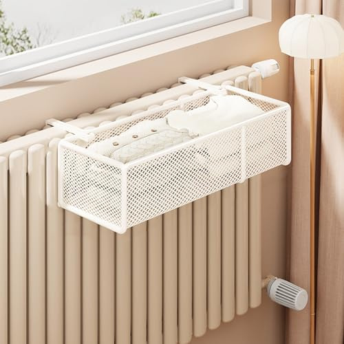 WTJDCCY Heizkörperverkleidung, Heizkörperabdeckung Oben, Korb Zum Einhängen, Heizkörper Regal ideal, Heizungsabdeckung für Wohn und Schlafzimmer(White,45x15x9cm/18x6x4in)