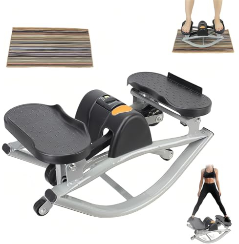 SAYEYBU Stepper à Bascule LatéRale, Stepper De Fitness à Bascule LatéRale, avec Affichage NuméRique Et ChronomèTre, pour Les Jambes, Les Fessiers Et Les Abdominaux,Noir