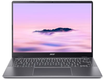 Acer Chromebook Plus 514 I PC Portable 14 IPS LCD 60Hz I Ecran Tactile I Intel Core 3 N355 I 8Go RAM I 128Go SSD I Clavier QWERTY Rétroéclairé I ChromeOS I Gris I CB514-6HT-38AY