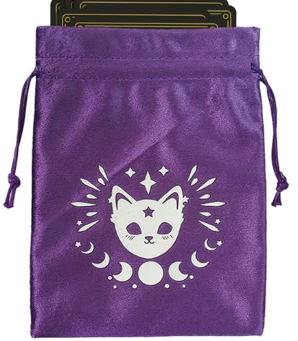 Tarot Dragsko påse, Tarot Card Pouch - Sammets tarotpåse,Tarotkorthållare, & Dice Bag, Multifunktionella Oracle Cards Smyckesväskor, Tarottillbehör för Tarotentusiaster