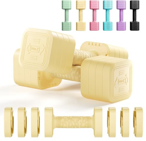 Dripex Hanteln Set 2,5kgx2 und 5kgx2 oder 7,5kgx2, Verstellbare 6 Hantelplatten mit Einem Gewicht von 0,25 kg oder 0,5 kg oder 0,75 kg für Frauen und Männer für Home Gym