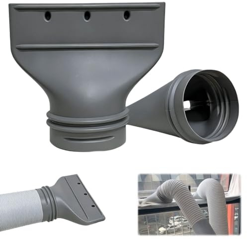 NKFBEV 13/15cm Raccord Plat pour Tuyau D'Échappement, Connector for Mobile Air Conditioning, Adaptateur De Fenêtre Pour Tuyau D'Évacuation, Pour Solutions de Climatisation et D'Échappement, Gris