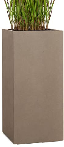 Pflanzwerk® Maceta Tower Chocolate 50x23x23cm *Resistente a Las heladas* *Protección UV* *Calidad Europeo*