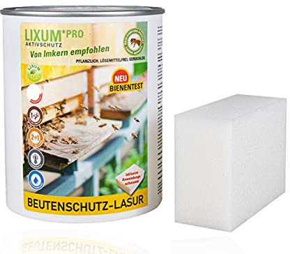 Lixum PRO 100% biologische & natürliche BIO Beutenschutz Holzlasur - Holzschutz & Holzpflege Lasur für Bienenbeuten, (braun) 200 ml = 2 Beuten (6m² - von Imkern empfohlen!)