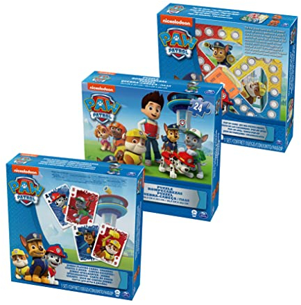 Spin Master Games 3er Spiele-Bundle zu PAW Patrol (Sorry-Spiel, Jumbo-Kartenspiel, Puzzle)