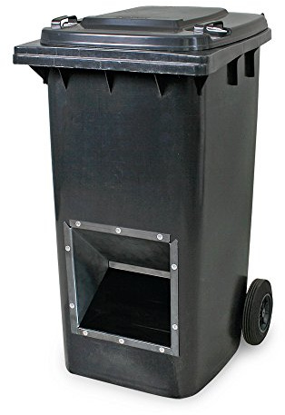 BRB Mobiler Streugutbehälter, Streusalzbehälter 240 Liter, mit Entnahmeöffnung, auch für Streusplit (grau/anthrazit)