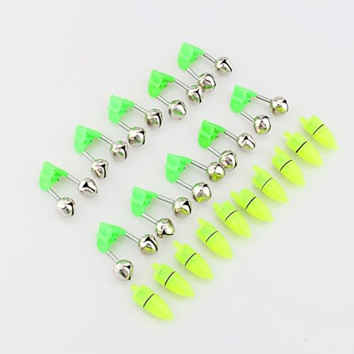 VGEBY 20er Set Angeln Alarm LED Dual Glocken Angeln Zubehör Tragbare Nacht Fisch Stange Bissalarm mit Licht