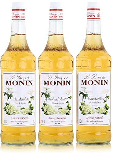 Monin Sirup Holunderblüte, 1,0L, 3er Pack