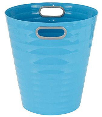 Waytex 931078 Büro-Mülleimer Himmelblau - Papierkorb aus Kunststoff modernes Design für Büro, Schlafzimmer, Badezimmer - Fassungsvermögen 12,5 l - Farbe Türkis