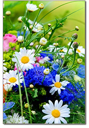 banjado Glas Magnettafel (30 x 45cm) - Magnetwand Glas - Magnetpinnwand als Memoboard - Pinnwand Magnettafel Küche, Büro, Kinderzimmer - Blumenstrauß