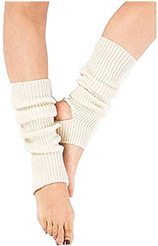 Zomiee Yoga-Socken für Frauen, Mädchen, Workout-Socken, ohne Zehenpartie, für Training, Tanzen, Stulpen Einheitsgröße beige