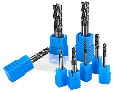 8tlg Schaftfräser 4 Flöten Hartmetall Nutenfräser Fräser Durchmesser 2-12mm CNC Werkzeug