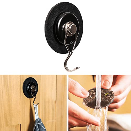 Silwy® Gancho magnético The One incluye almohadilla de metal nano gel en color negro de 7,5 cm – nunca volver a taladrar o atornillar – Uso flexible