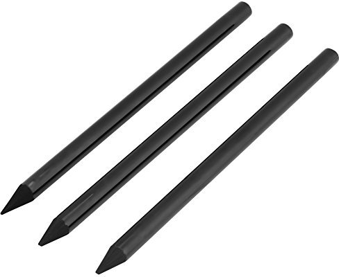 Woodless Graphitstifte Set, Kohlestifte Soft/Medium/Hard, Schwarz, zum Zeichnen und Schattieren, 3 Stück