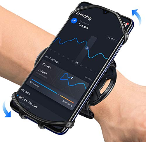 HLOMOM Porta Cellulare Braccio, 360° Rotazione Fascia Porta Cellulare Running per Jogging Trekking Palestra, Fascia da Braccio Regolabile Compatibile con iPhone 15/14/13/12 /11/Pro, Samsung S20