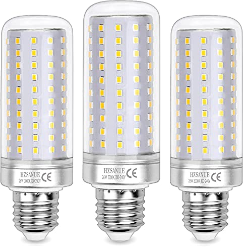 HZSANUE LED Ampoules 26W, 200W Ampoules à incandescence équivalentes, 3000Lm, 3000K Blanc Chaud, E27 Vis Edison, Paquet de 3