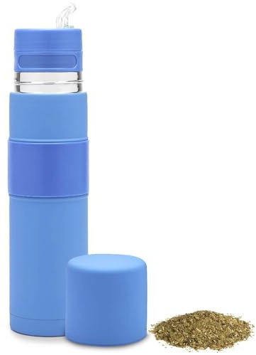 BALIBETOV 750 ml AutoMate Yerba Mate Thermobehälter – Mate Cup und Bombilla – Thermobehälter, Mate und Bombilla in Einem – Vakuumisoliert – BPA-Frei – Automatisches Ansaugen