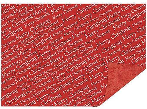 Ideen mit Herz Dekorpapier | beidseitig bedruckt: Dekor & Unifarbe | Din A5 | Faltpapier, Bastelpapier, Dekopapier, Scrapbooking-Papier | 110 g/qm | 50 Stück (Merry Christmas | rot)