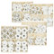 COM-FOUR® Set da 128 pezzi di decori sparsi - farfalle, cuori e fiori in legno - decorazioni in legno per il fai da te con vari design (128 pezzi cuore fiore farfalla)