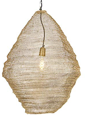 Qazqa Esstisch Orientalisch Pendelleuchte, Pendellampe - Nidum - Gold, Rund, 60cm, Ideal als Esszimmerlampe, Küche lampe, Schlafzimmerlampe und Wohnzimmerlampe