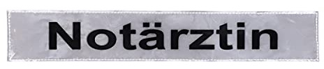 RescPol Rückenschild Notärztin - 30 x 5cm - weiß